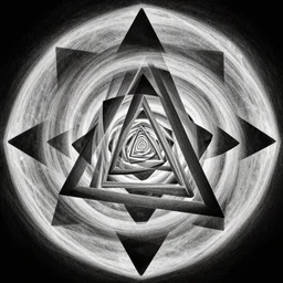 album cover art for spiraling outer to inner triangles by akihiko yoshida