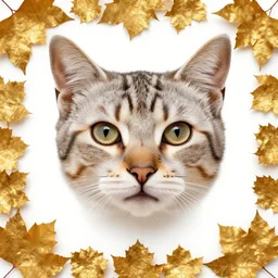 golden leaves at frame border, creative!!! composition for a book cover, absurdly beautiful, ultrafine hyperrealistic detailed animal face by wlop and artgerm and greg rutkowski, intricate linework, sharp focus, smooth, plain background, unreal engine, dramatic lighting, ethereal, 8 k