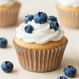 a blueberry cupcake made of cardboard