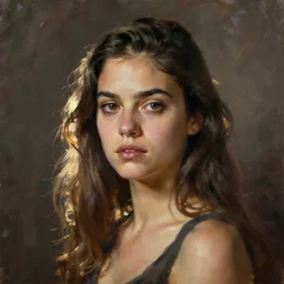 unnerving realistic oil painting portrait of Ana de Armas by Francisco de Goya, realistic, dramatic backlighting