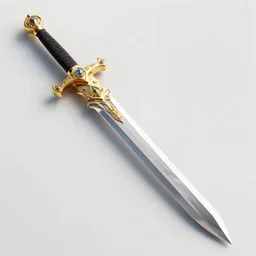 very large detailed long sword, proportional image, clean background, 3 d octane render, blade, sharp, gold, gems,