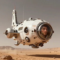 a hovering old space craft, with intricate details, on the desert of mars, insanely detailed faces by artgerm ; natural portrait 3 d, disney pixar style. cinematic, intricate, clean, crisp, highly detailed stunning realistic, award winning, trending on artstation