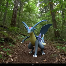 a high definition photograph of an absol ( from pokemon ). a rare sighting of an absol caught on a deep forest mountain trail cam
