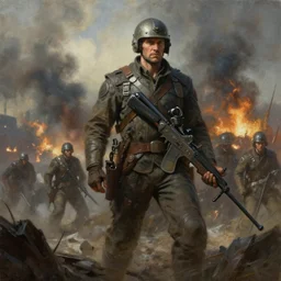 third world war, 8 k, artstation, highdetailed, painting by beksinski,