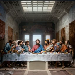 futuristic version of the last supper, sci-fi, concept art