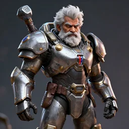 portrait anime android tiny old man indian with beard with a mjolnir powered assault armor, style artstation, style greg rutkowsk, octane render, unreal engine 6, epic game graphics, fantasy, ciberpunk, conceptual art, ray tracing