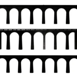 design pattern of aqueducts, black and white color, digital, procreate, horizontal, multilayer