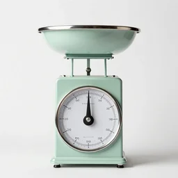 pastel vintage scale, professional product shot, isolated on a pure white background, centered, entire object in frame, sharp focus, soft studio lighting