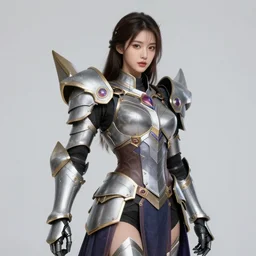 studio portrait of lawful good colorful female holy mecha paladin absurdly beautiful, elegant, young sensual graceful woman, ultrafine hyperrealistic detailed face illustration by kim jung gi, irakli nadar, intricate linework, sharp focus, bright colors, matte, octopath traveler, final fantasy, unreal engine highly rendered, global illumination, radiant light, intricate environment