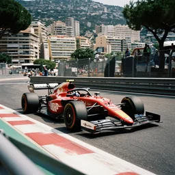 car race overtaking at monaco, 6 0 s, film grain, motorsports photography