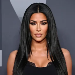 a portrait of KIm Kardashian by Martin Schoeller, photorealistic, global lighting
