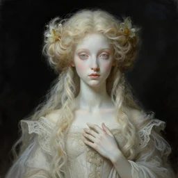beautiful striking Pre-Raphaelite muppet by Artgerm and Greg Rutkowski, pale, intricate, elegant, highly detailed, digital painting