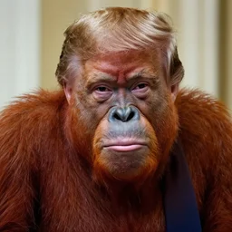 portrait of donald trump or an orang - outang by greg ruthkowski