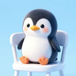 digital art of a cute and small penguin! sitting on a white chair at night, wearing sunglasses! black background with some stars and a light coming from above! detailed, bright stars, vector art, by emiliano ponzi, by tom whalen, trending on polycount, private press, low poly, 3 d, sketchfab