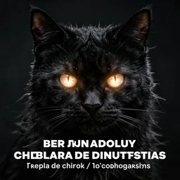 drawing of an evil cat with glowing eyes