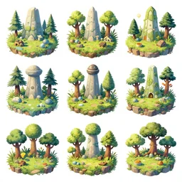 photo cartoon illustration comics manga painting of montainenvironement : 6 fantasy environement, digital painting, unreal engine, 8 k, volumetric lighting, contrast by john kirby by carl warner and jim woodring, trending on artstation