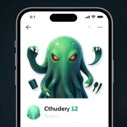 tinder profile made by cthulhu, phone app screenshot