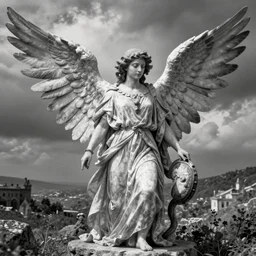 Biblically accurate angels, photos of accurate angels, black and white photo, old art, high detail, artstation