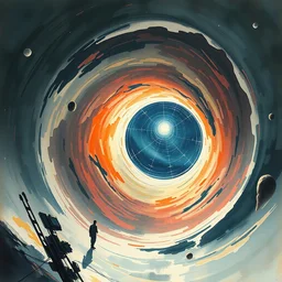 the wormhole. highly detailed digital painting, watercolor, soviet realism, engraving, artstation, concept art, smooth, sharp focus, vivid grunge, manga illustration, unreal engine 5, 8, abstract by kandinsky and kilian eng and hilma af klint and malevich and lissitzky