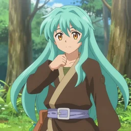 Aqua from Konosuba in the style of Ross Tran.