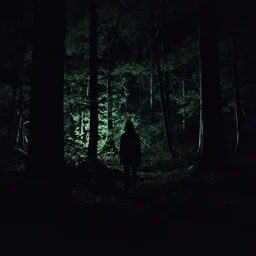 film still, nocturnal forest, horror scene