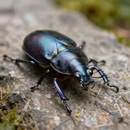 A cyborg stag beetle, wires in place of antennas, ultra HD, ultra realistic, Macro shot