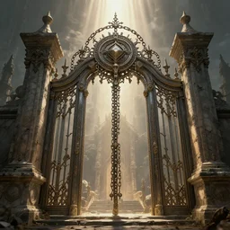 the gate to the eternal kingdom of chains, fantasy, digital art, hd, detailed.
