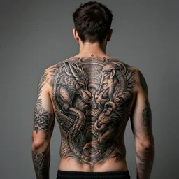 bara male tattoo on him body photographed by simon hjortek, unreal engine, portrait, f / 2. 8, 1 6 k, perfectionism, halfrear lighting, insanely detailed and intricate, hypermaximalist, hyper realistic, super detailed