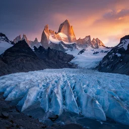 landscape photography by marc adamus, glacial mountain, sunset, dramatic lighting, mountains, crystal, beautiful'gives instant pleasant looking photography - like images