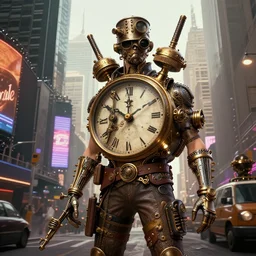 time square, steampunk style, concept art