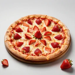 a strawberry pizza, photo studio, professional photo, commercial photo, trending on artstation, hdr, instagram photo