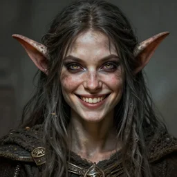 skaven bard, beautiful detailed eyes and a bright smile, dirty, fantasy, intricate, rough, highly detailed, digital painting, 4k, HDR, concept art, smooth, sharp focus, upper body shot, illustration, art by Artgerm, H R Giger and Alphonse Mucha