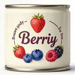 vintage food label for berries. strawberries, blueberries, blackberries, raspberries. can - n 4