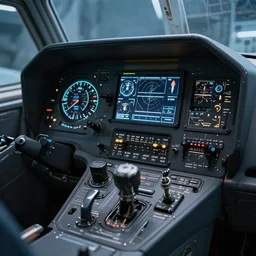 closeup view of the instrument panel of an alien spacecraft, photorealistic