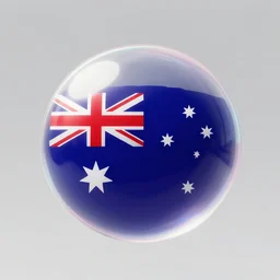 australian flag inside a soap bubble photoshop