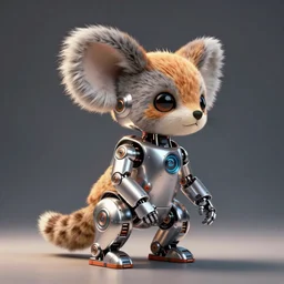 studio photo of a futuristic cute pet robot, by artgerm and greg rutkowski and marc newson and zaha hadid and alphonse mucha, kindchenschema, side view, volumetric light, detailed, octane render, robotic otter koala fennec mix - t