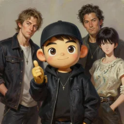 a rapper mascot character posing for a picture, digital painting, masterpiece by rembrandt and thomas kinkade and frank frazetta and kentaro miura, by reiq and tite kubo, stylized yet realistic faces and anatomy, advanced lighting technology, beautiful, gorgeous brush strokes