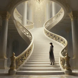 stairway to heaven, fantasy, intricate, elegant, highly detailed, digital painting, artstation, concept art, art by artgerm and and ruan jia