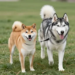 a crossing between a shiba inu and a husky