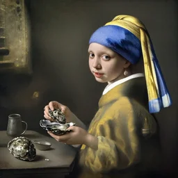 the fisher's girl that opened the empty oyster, by johannes vermeer
