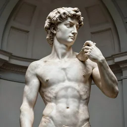 a marmor statue of Mila Kunis by Michelangelo