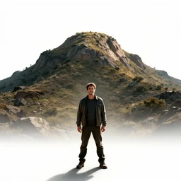 cheerful hill giant, cinematic studio photo, full body, standing, isolated on a pure white background, centered, whole figure in frame, sharp focus, studio lighting
