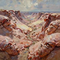 landscape made of flesh, cinematic shot, ultra wide shot, oil painting by jama jurabaev, extremely detailed, brush hard, artstation, high quality, brush stroke