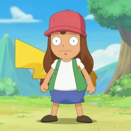 tina from bob's burgers as pokemon trainer