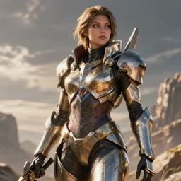 ultra realist and ultra intricate detailed photo of a beautiful sci-fi armored Apex legends Legendary skin