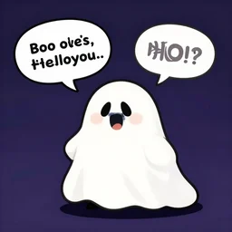 Boo the ghost saying hello to you