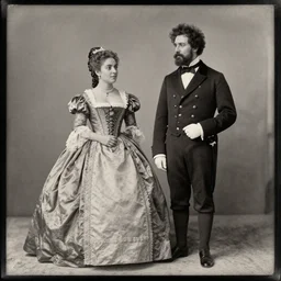 a tintype of a beautiful spanish princess and her german prince fiance, circa 1 8 5 7