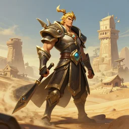 the pride of the desert village character concept art, digital illustration, trending on artstation, intricate details, epic composition, sharp focus, 8 k uhd, masterpiece, league of legends splash art