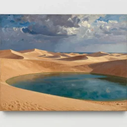 Lake in the Sahara desert, oil-on-canvas by Ivan Aivazovsky