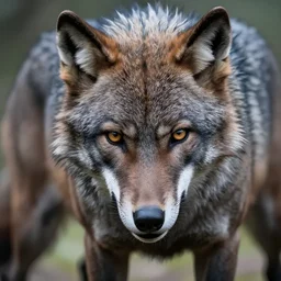 very detailed close up werewolf on color photograph  8k